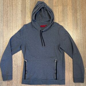 Hugo Boss Men's Heather Charcoal Gray Hooded Sweatshirt